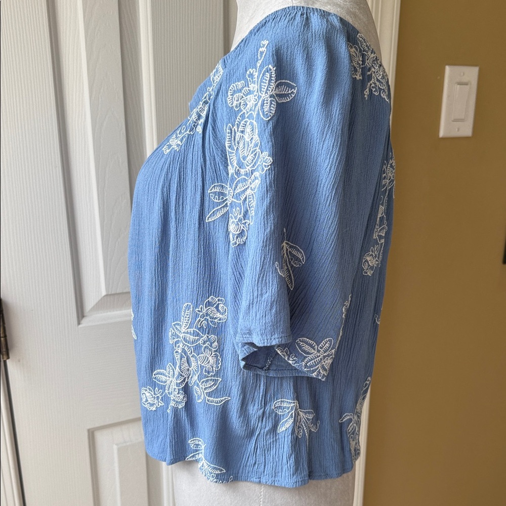 Honey Belle M Blue Floral Top - Picture 5 of 6